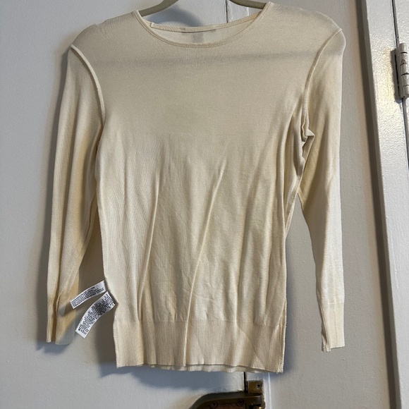 Ralph Lauren high-quality mercerized cotton sweater in ivory size M - Picture 1 of 3